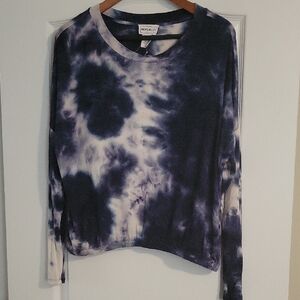 Republic Tie Dye Long Sleeve Top Women’s Size Large Blue & White Casual Shirt
